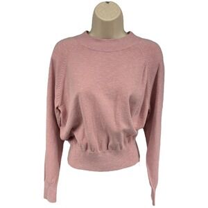Rose‎ Pink Crewneck Lightweight Knit Sweater Cotton Blend Small Madewell